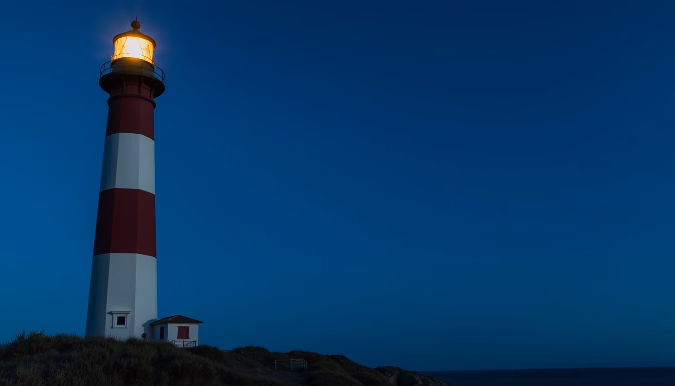 cape hatteras lighthouse stripe in editorial style