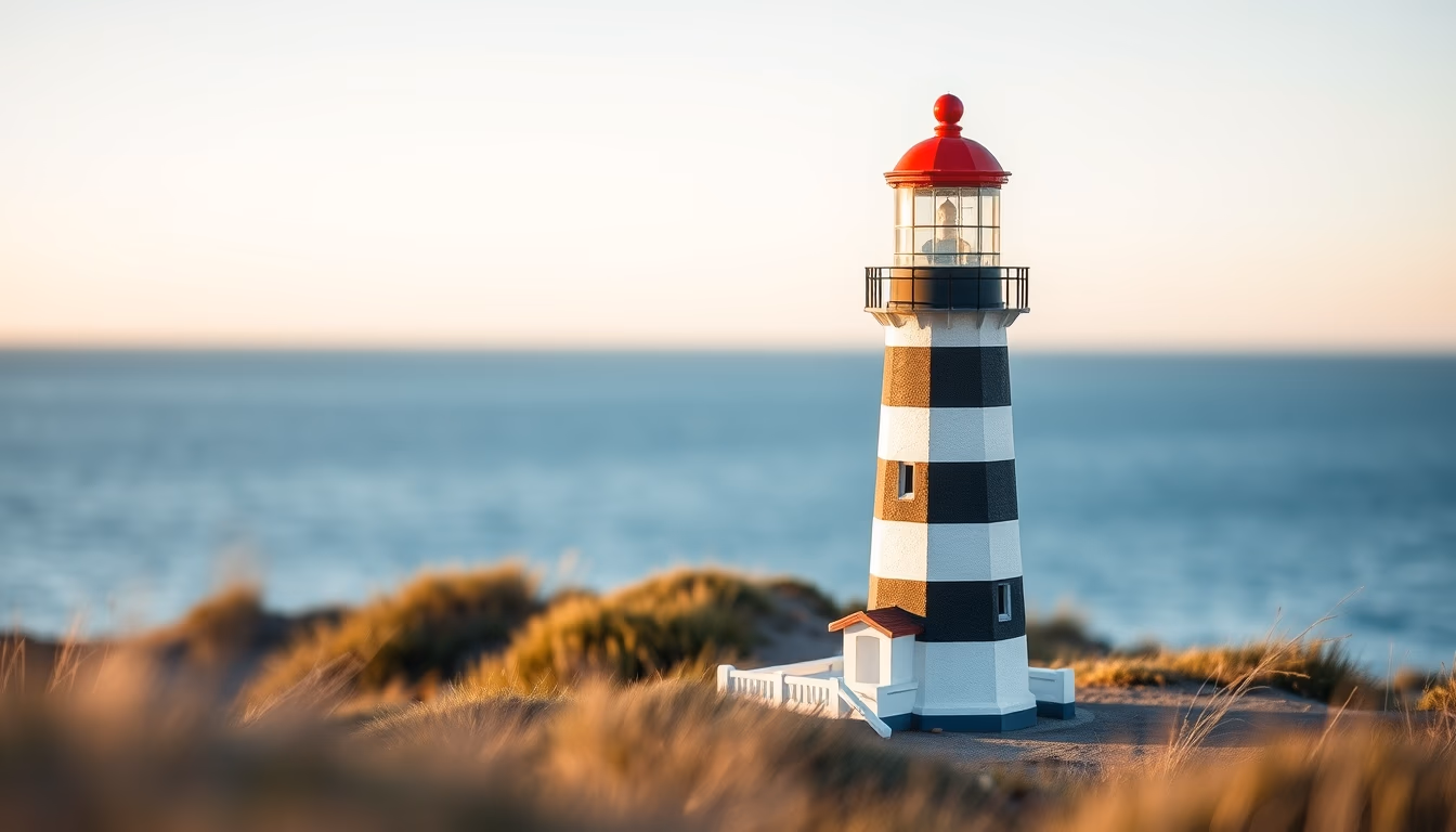 cape hatteras lighthouse stripe in editorial style