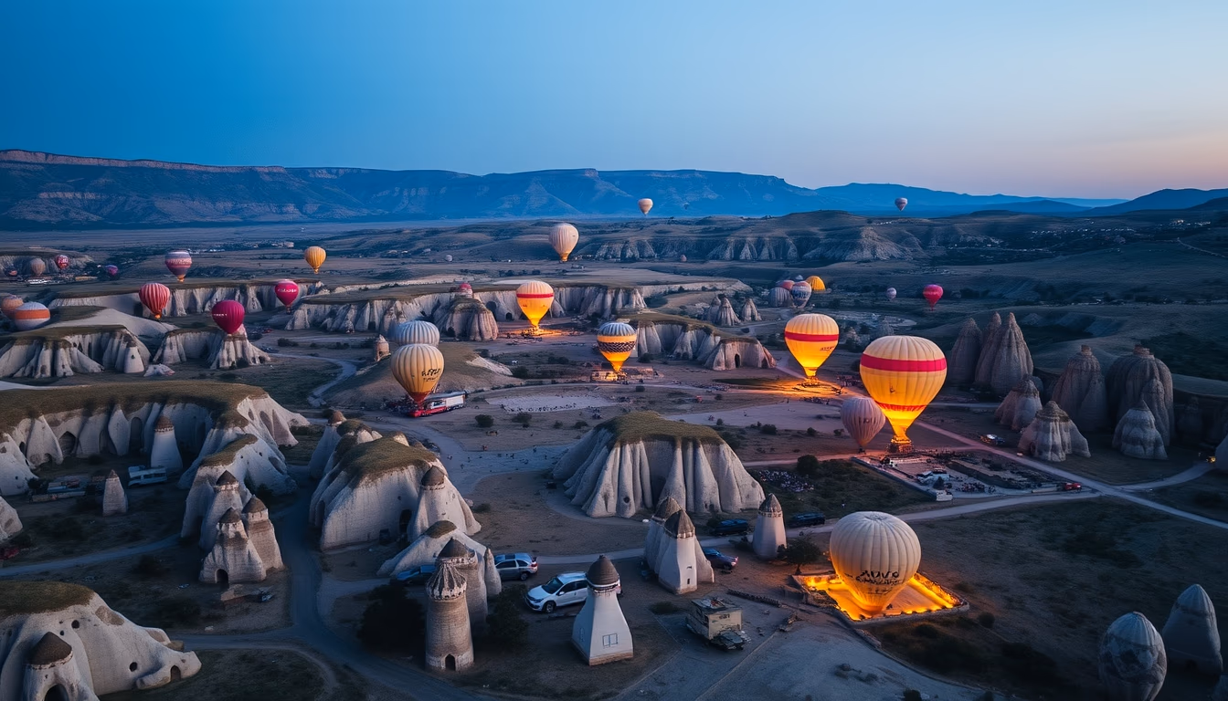 cappadocia balloons in editorial style