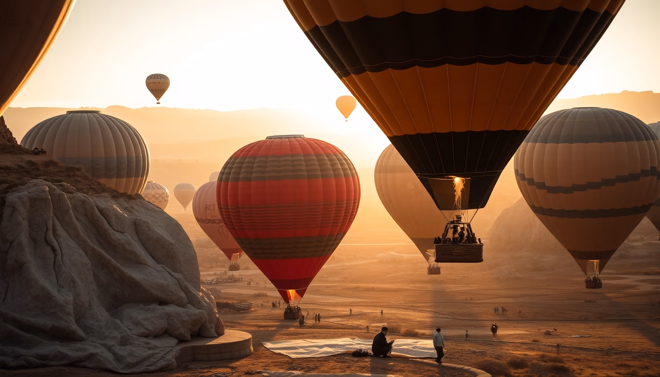 cappadocia balloons in editorial style