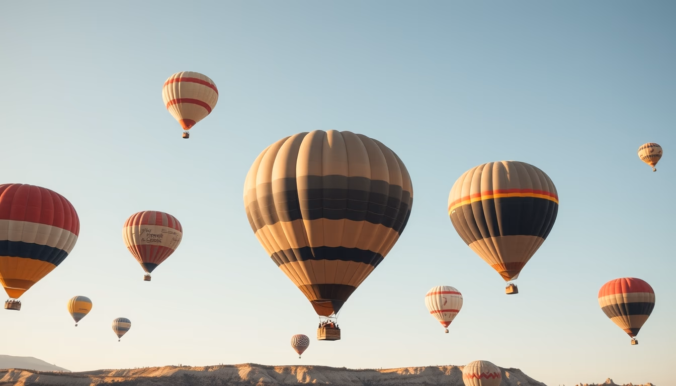 cappadocia balloons in editorial style