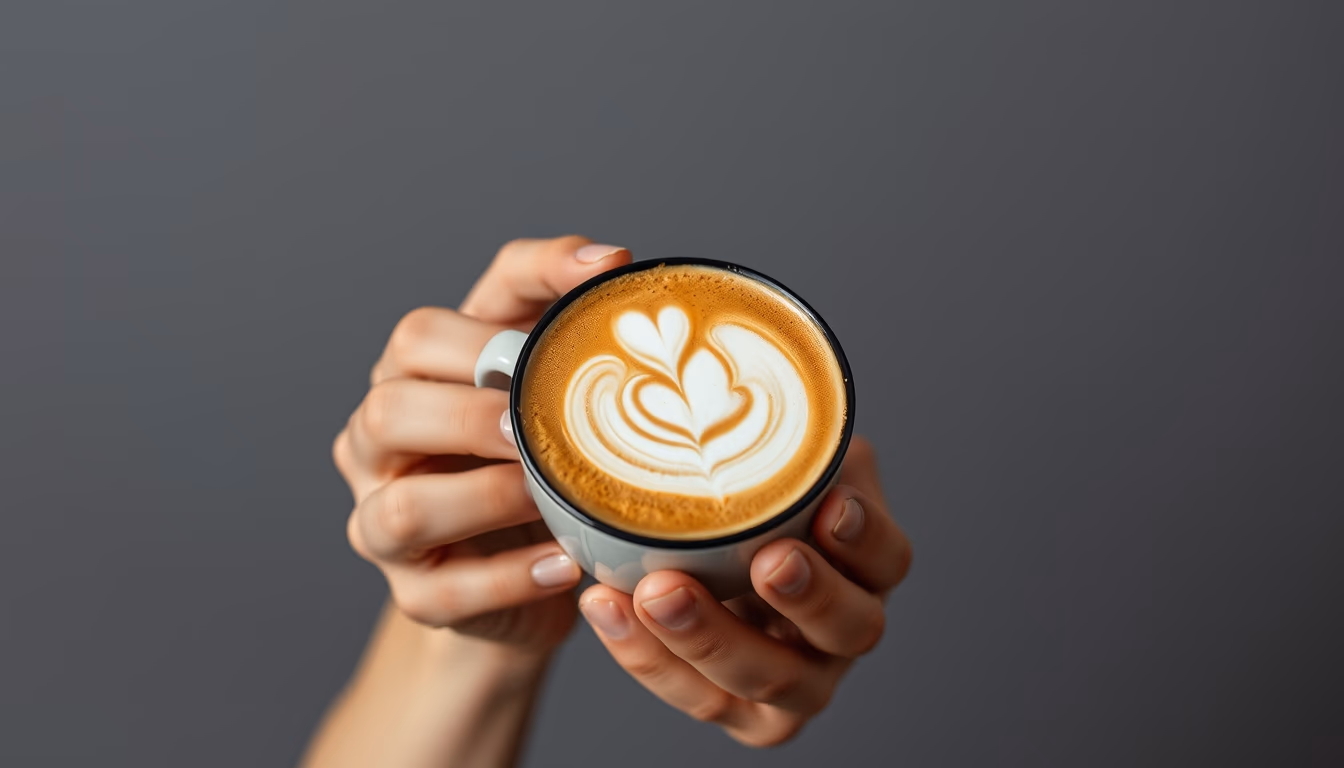 cappuccino with foam art in editorial style