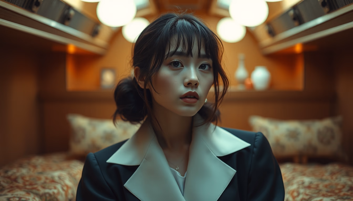 capsule hotel japan in editorial style