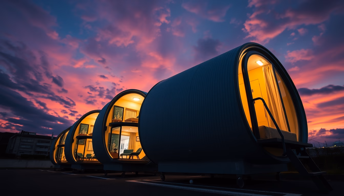 capsule hotel japan in editorial style