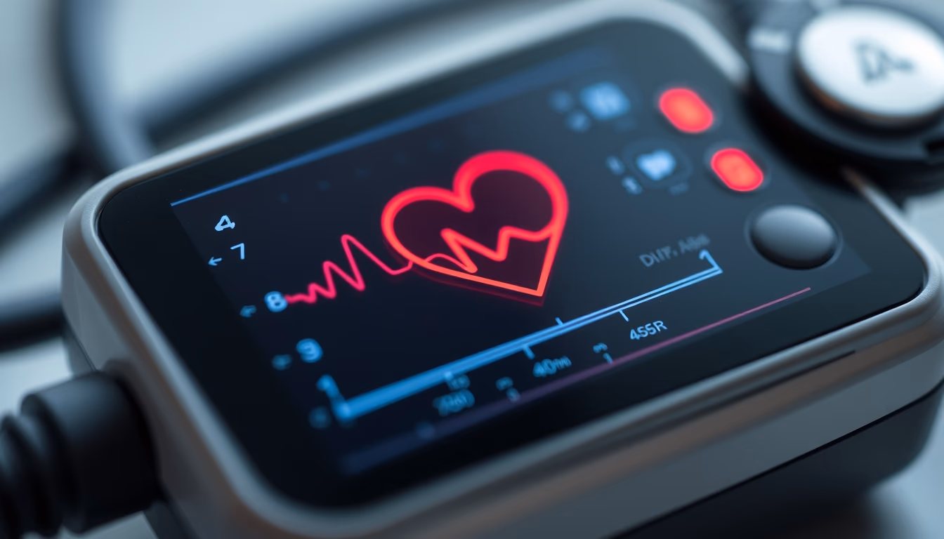 cardiology heart monitor in editorial style