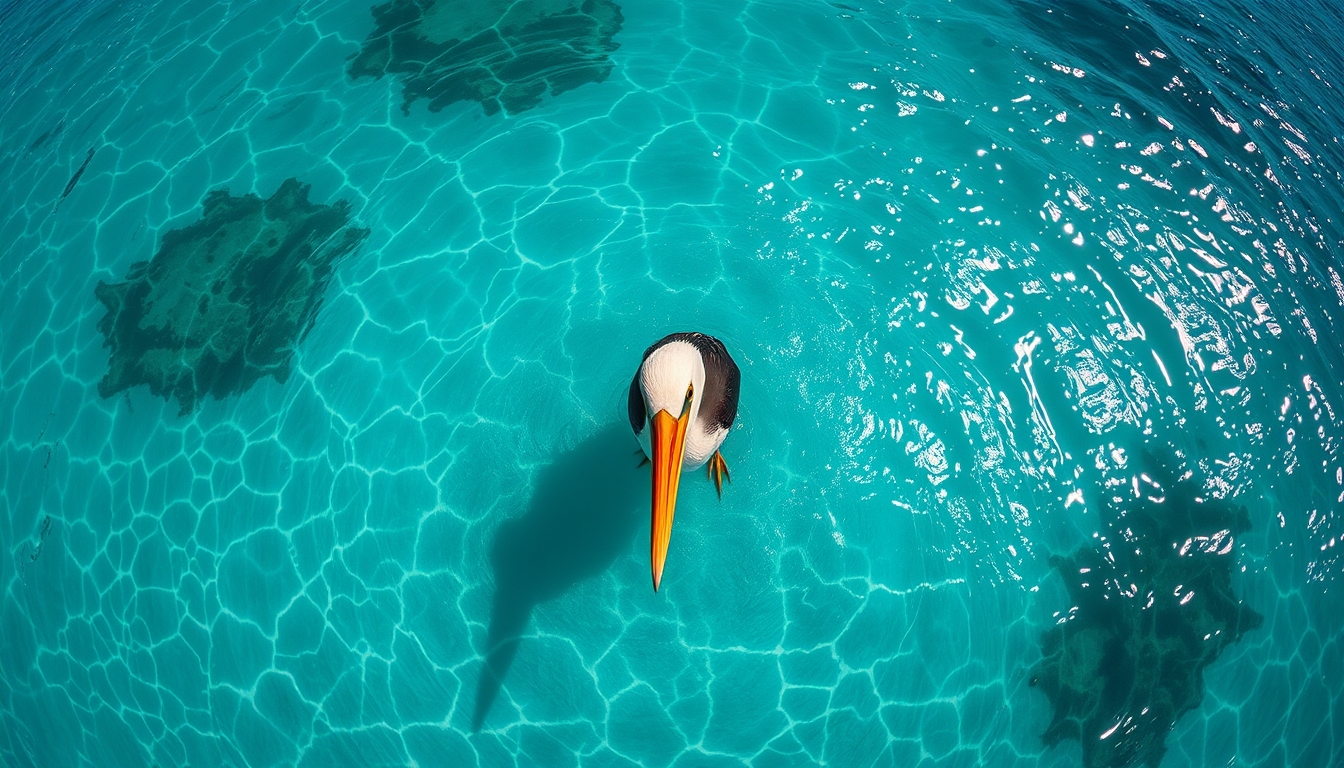 caribbean turquoise water bird eye in editorial style