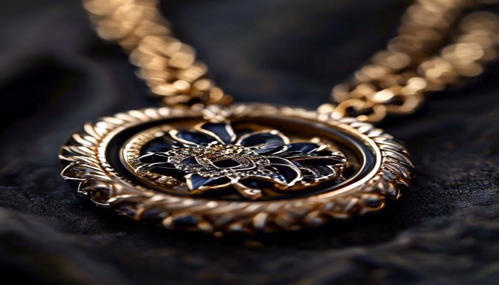 cartier panthere necklace onyx in luxury editorial photography