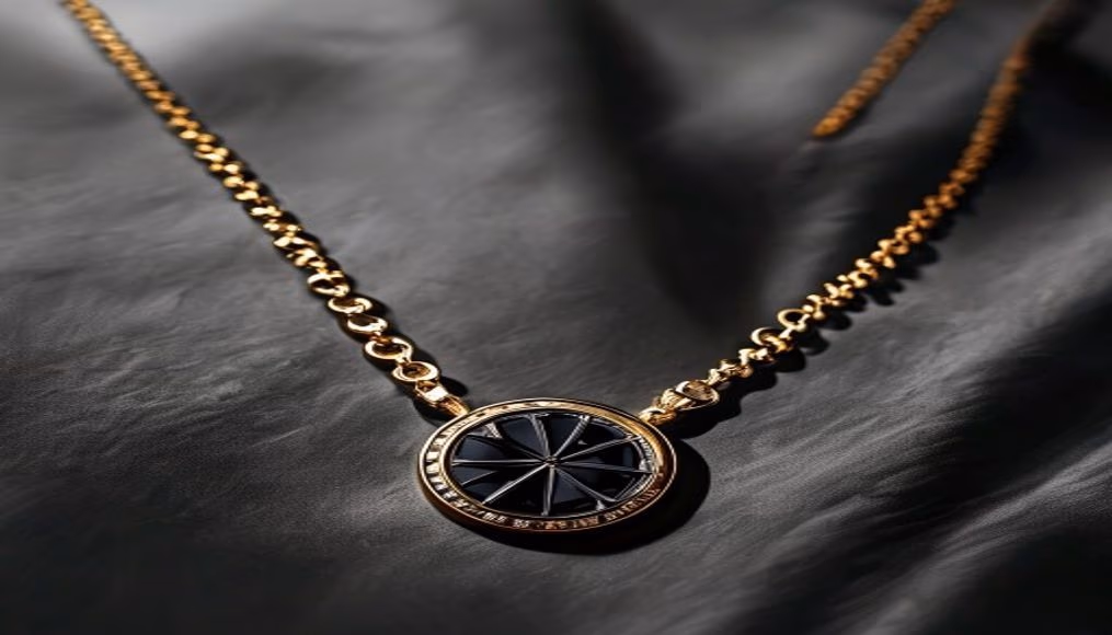 cartier panthere necklace onyx in luxury editorial photography