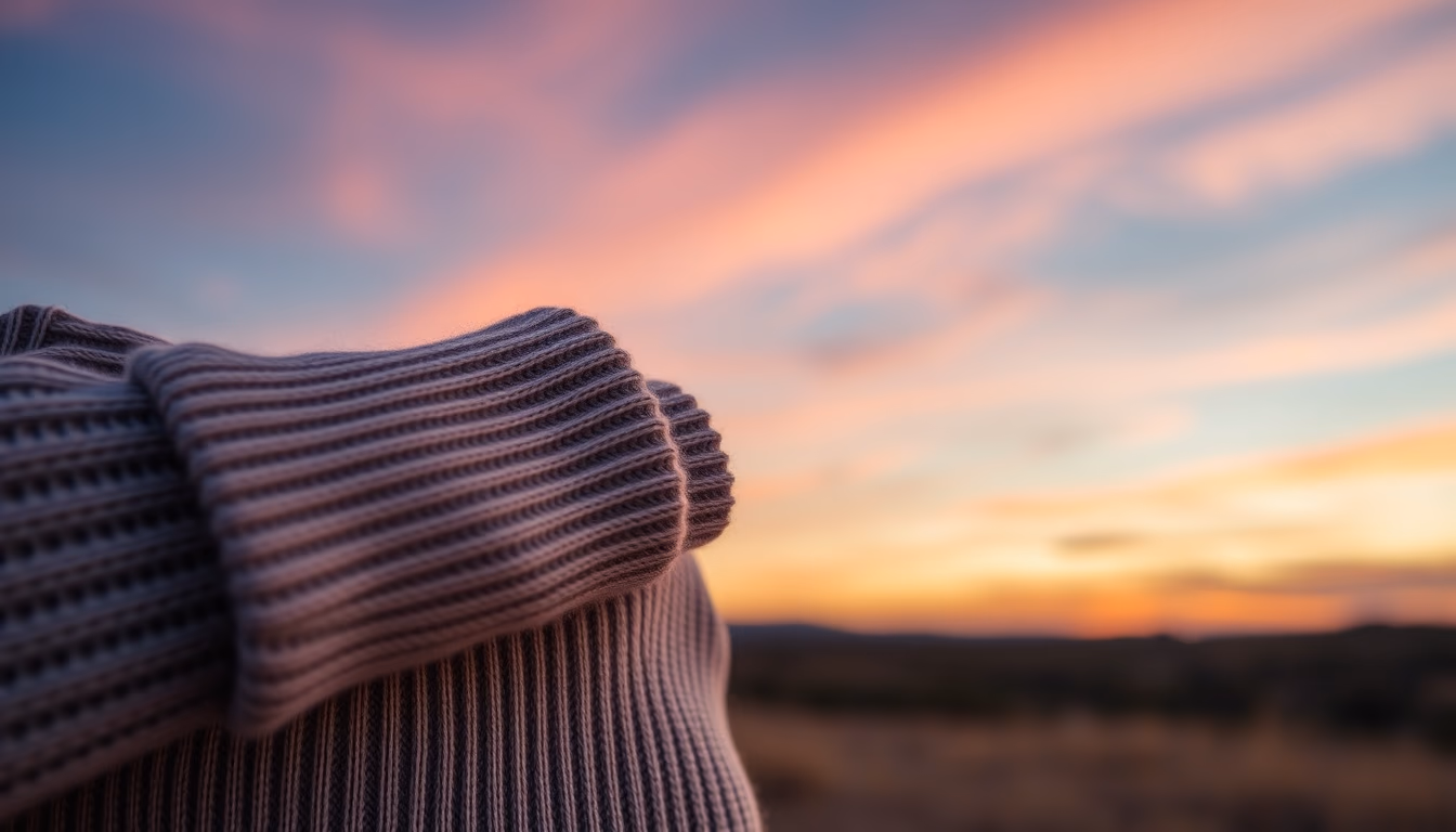 cashmere sweater folded in editorial style