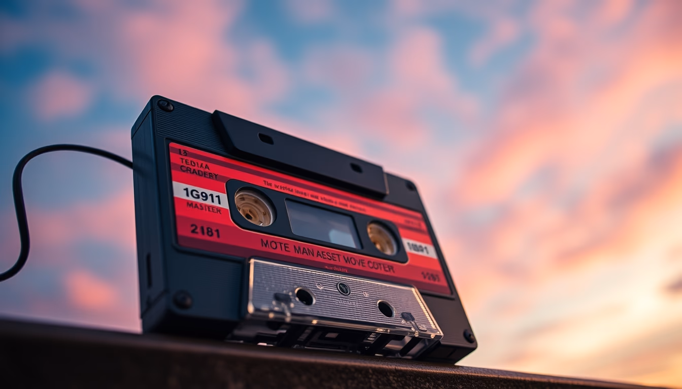 cassette walkman 1980s in editorial style