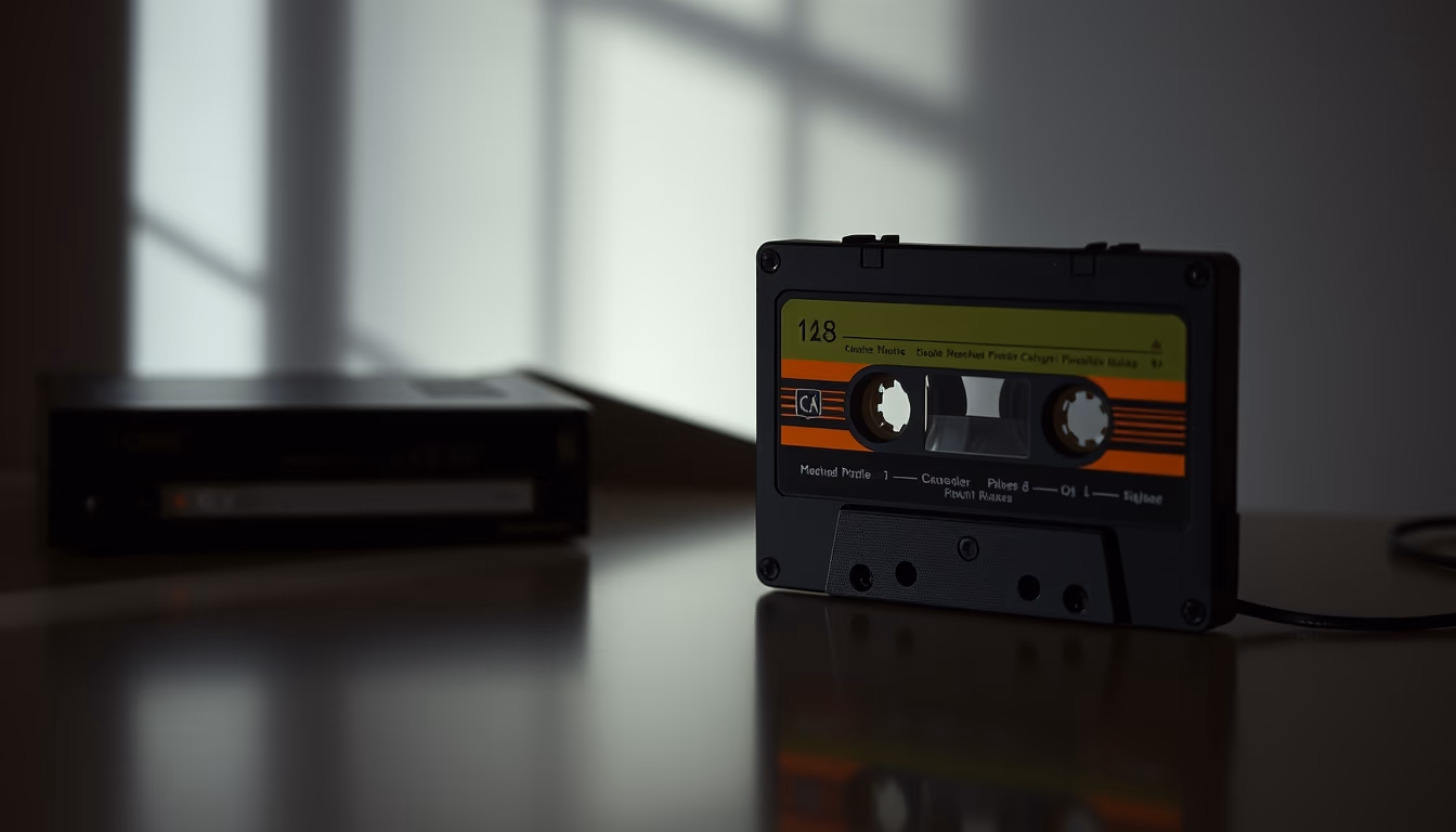 cassette walkman 1980s in editorial style