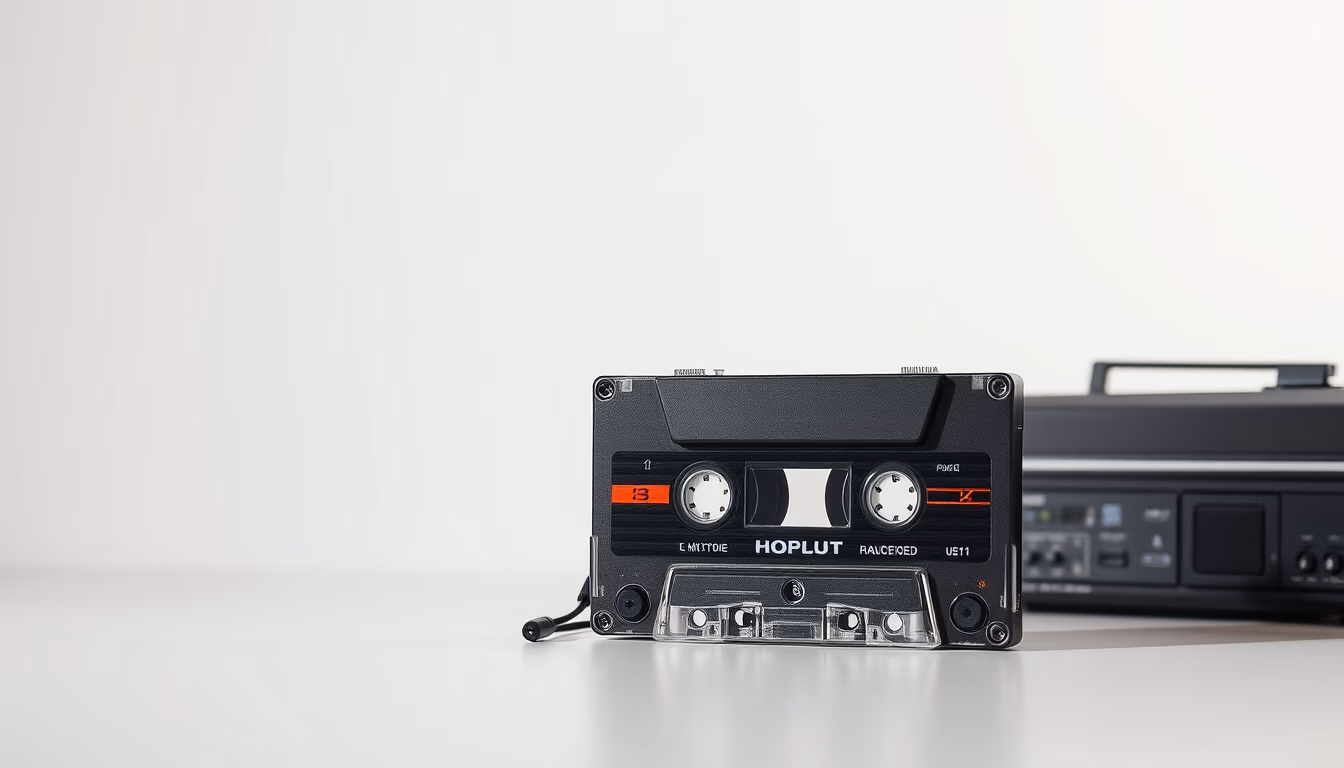 cassette walkman 1980s in editorial style