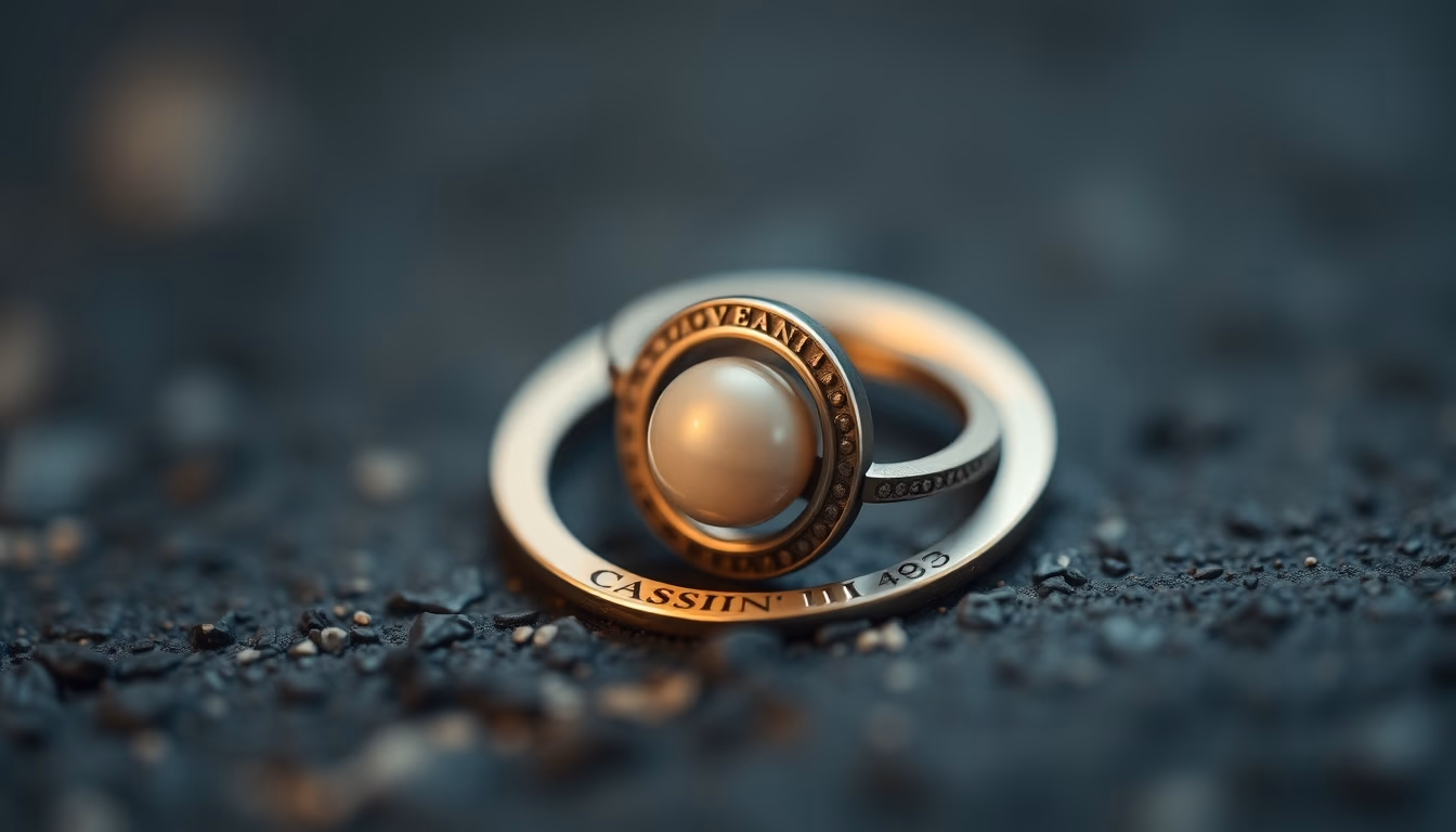 cassini saturn rings in editorial style