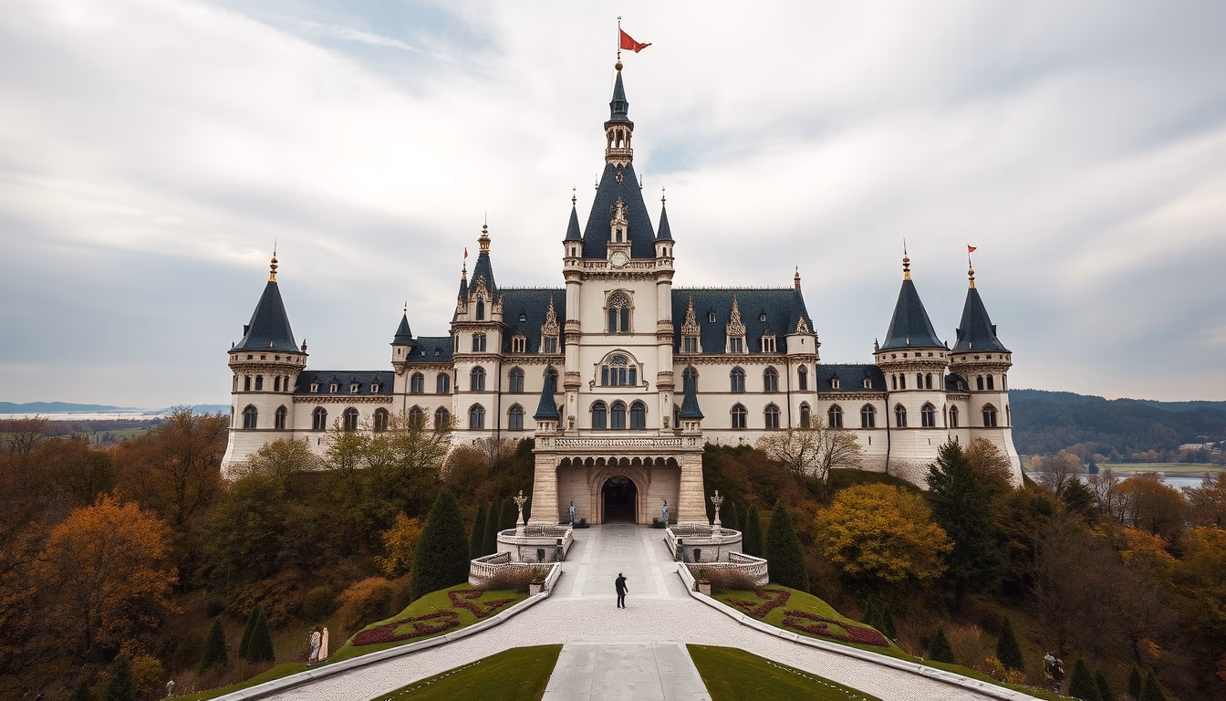 castle neuschwanstein in editorial style