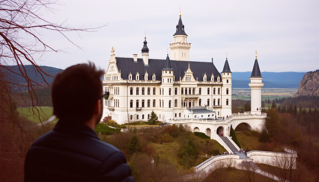 castle neuschwanstein in editorial style