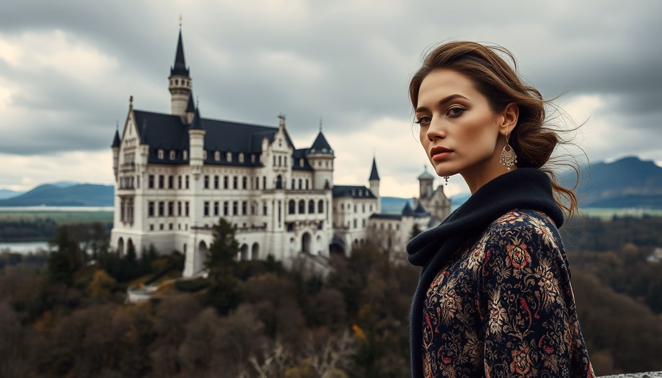 castle neuschwanstein in editorial style