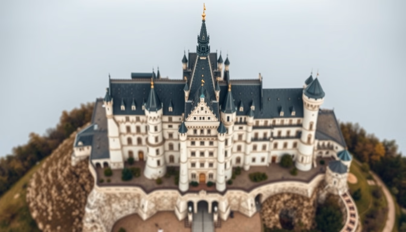 castle neuschwanstein in editorial style