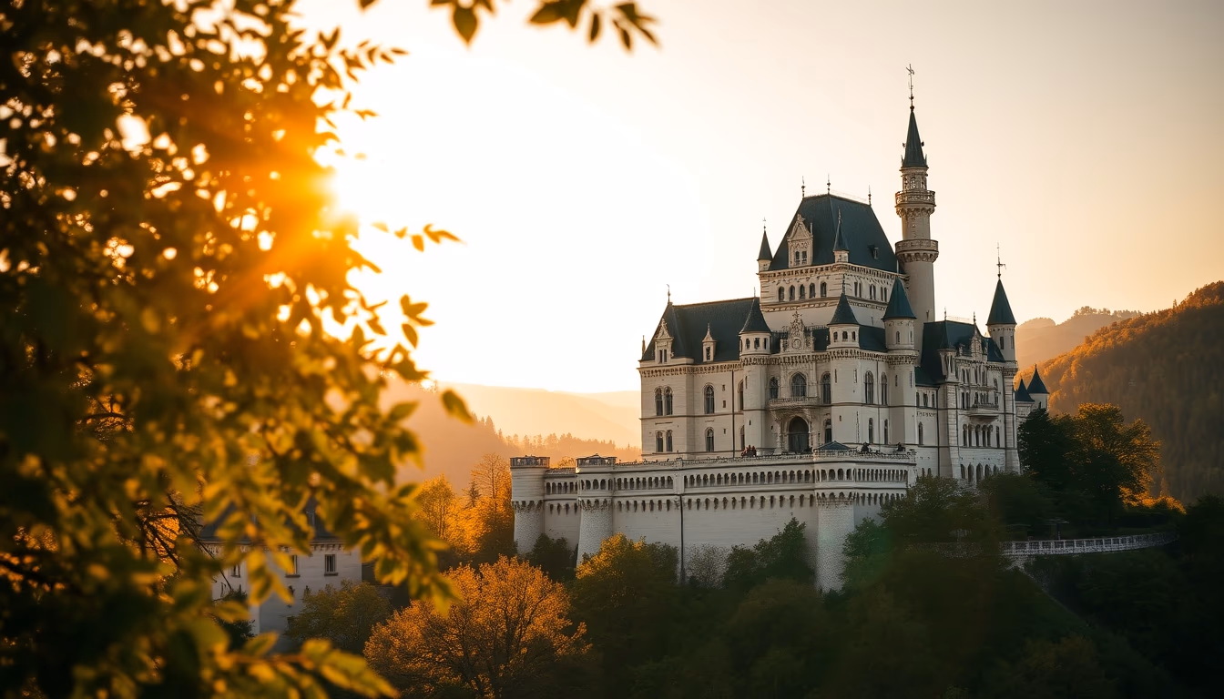 castle neuschwanstein in editorial style