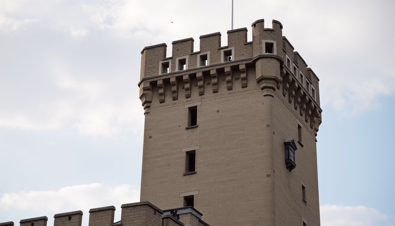 Castle tower medieval em estilo editorial