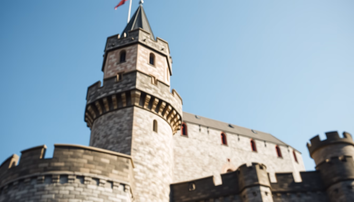 castle tower medieval in editorial style