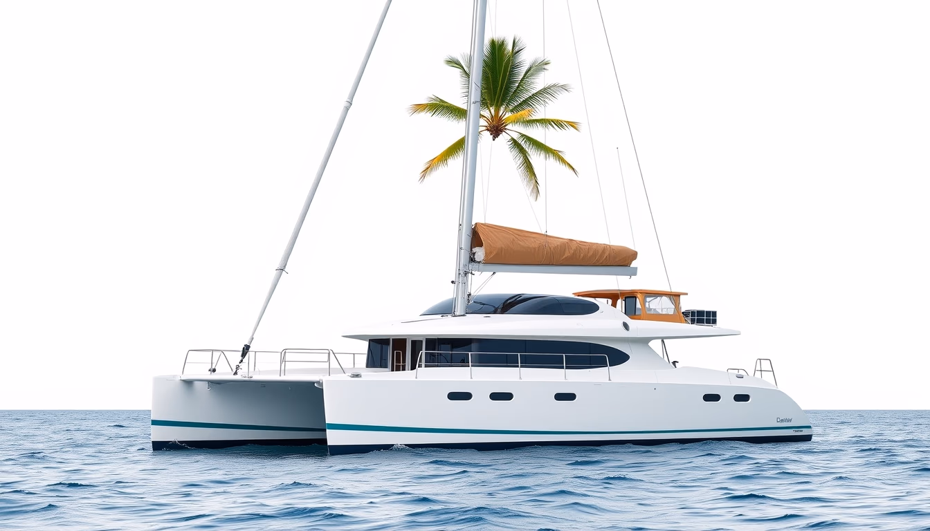 catamaran tropical in editorial style