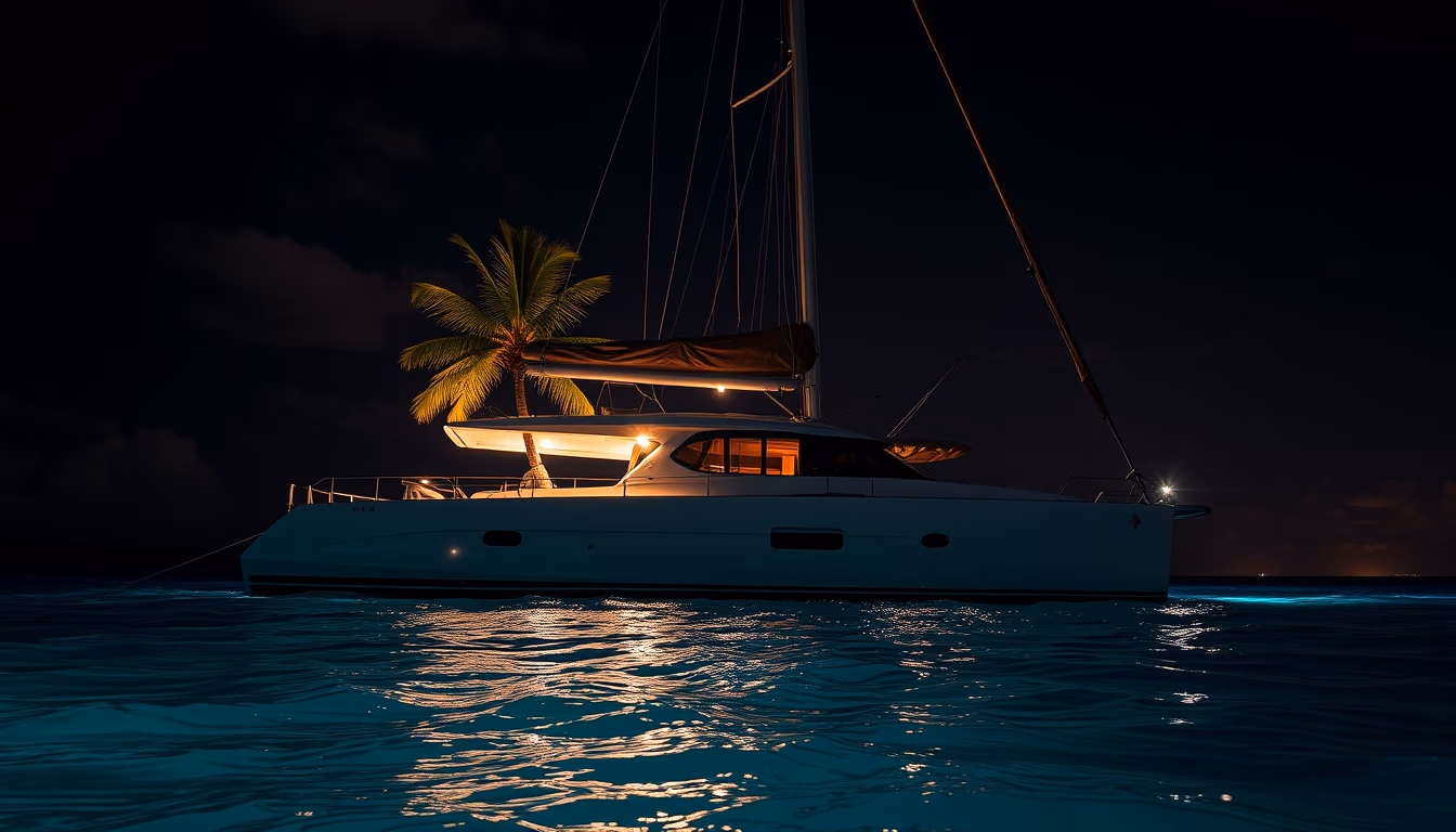 catamaran tropical in editorial style