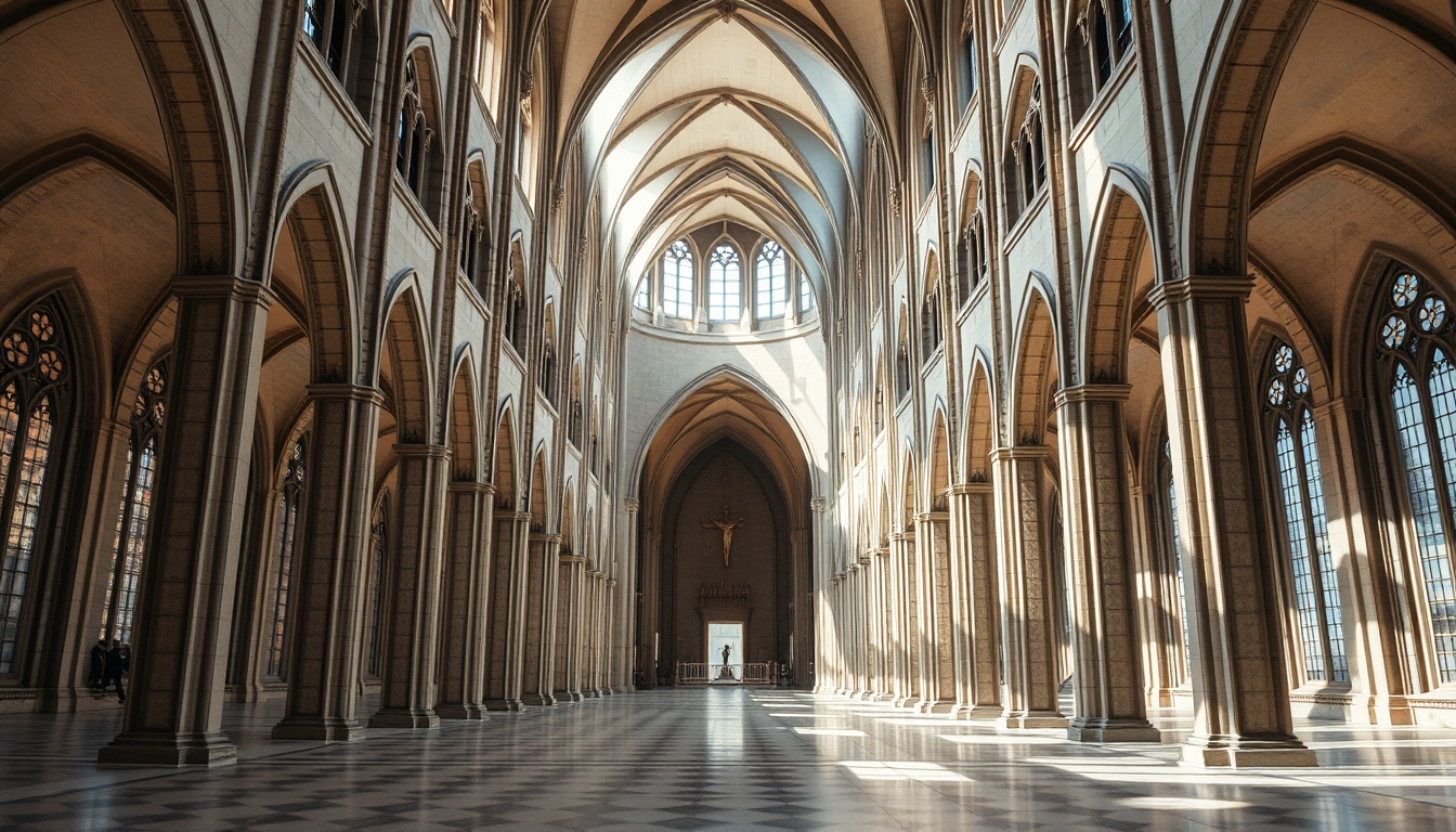 cathedral interior gothic in editorial style