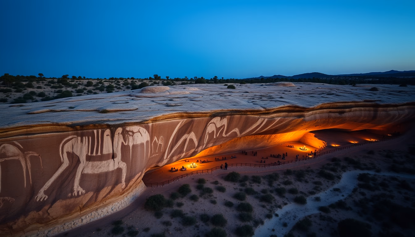 cave painting lascaux in editorial style