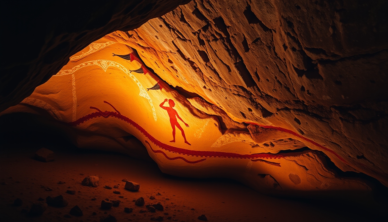 cave painting lascaux in editorial style