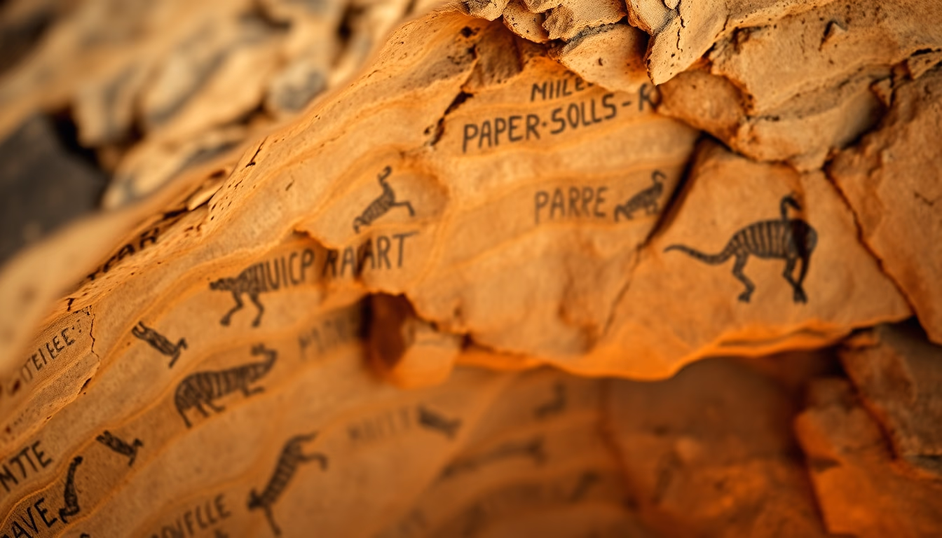 cave painting lascaux in editorial style