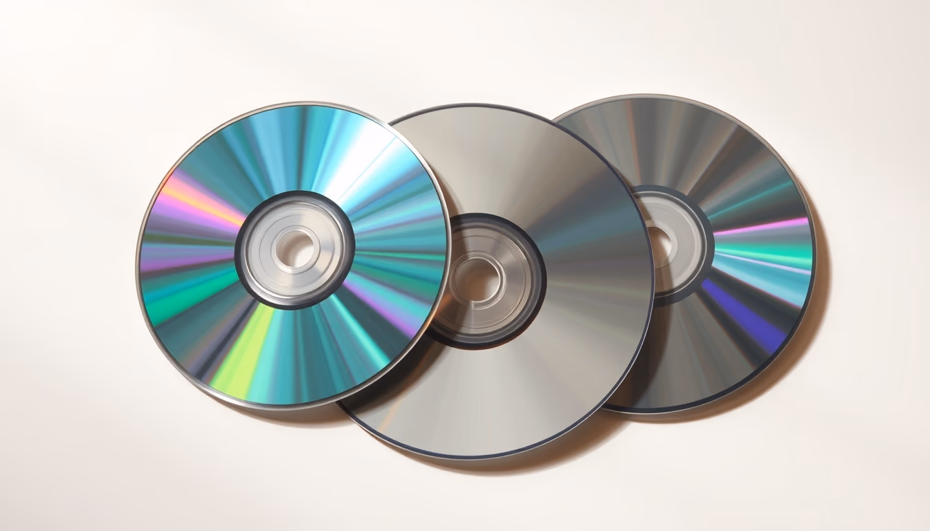 CD discs spinning artistic in editorial style