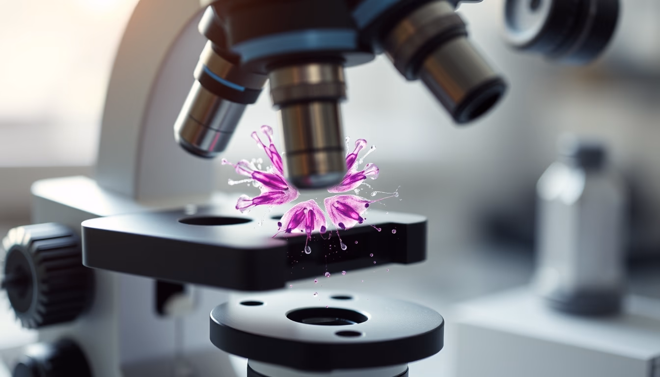 cell division microscope in editorial style