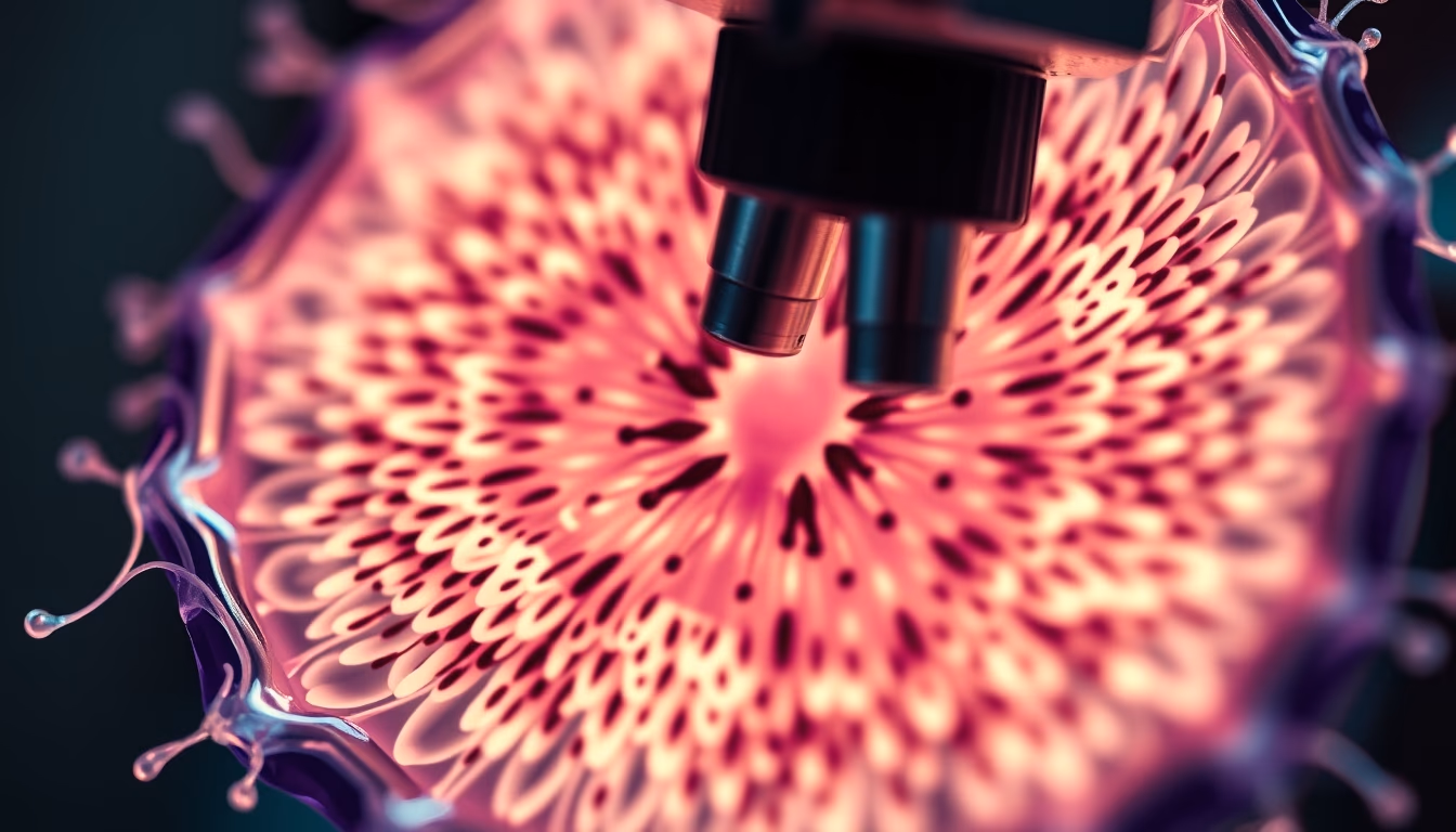 cell division microscope in editorial style