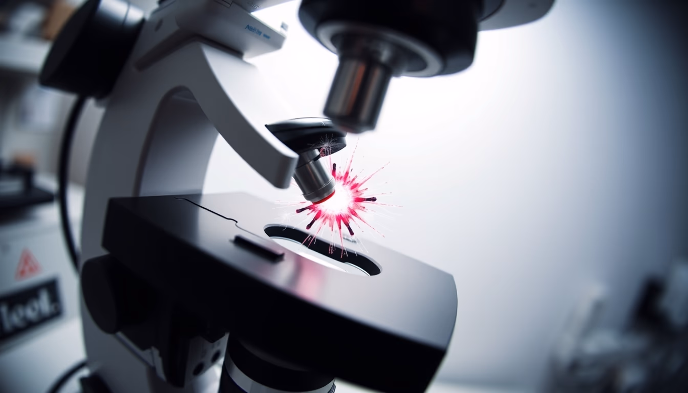 cell division microscope in editorial style