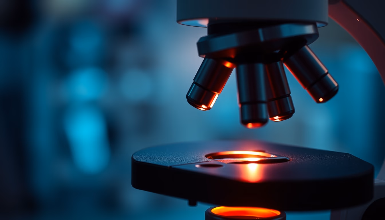 cell division microscope in editorial style