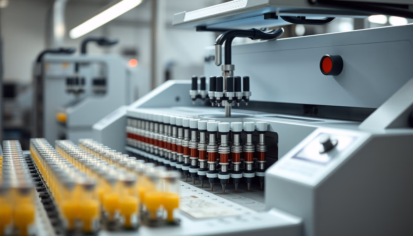cell sorting facs machine in editorial style