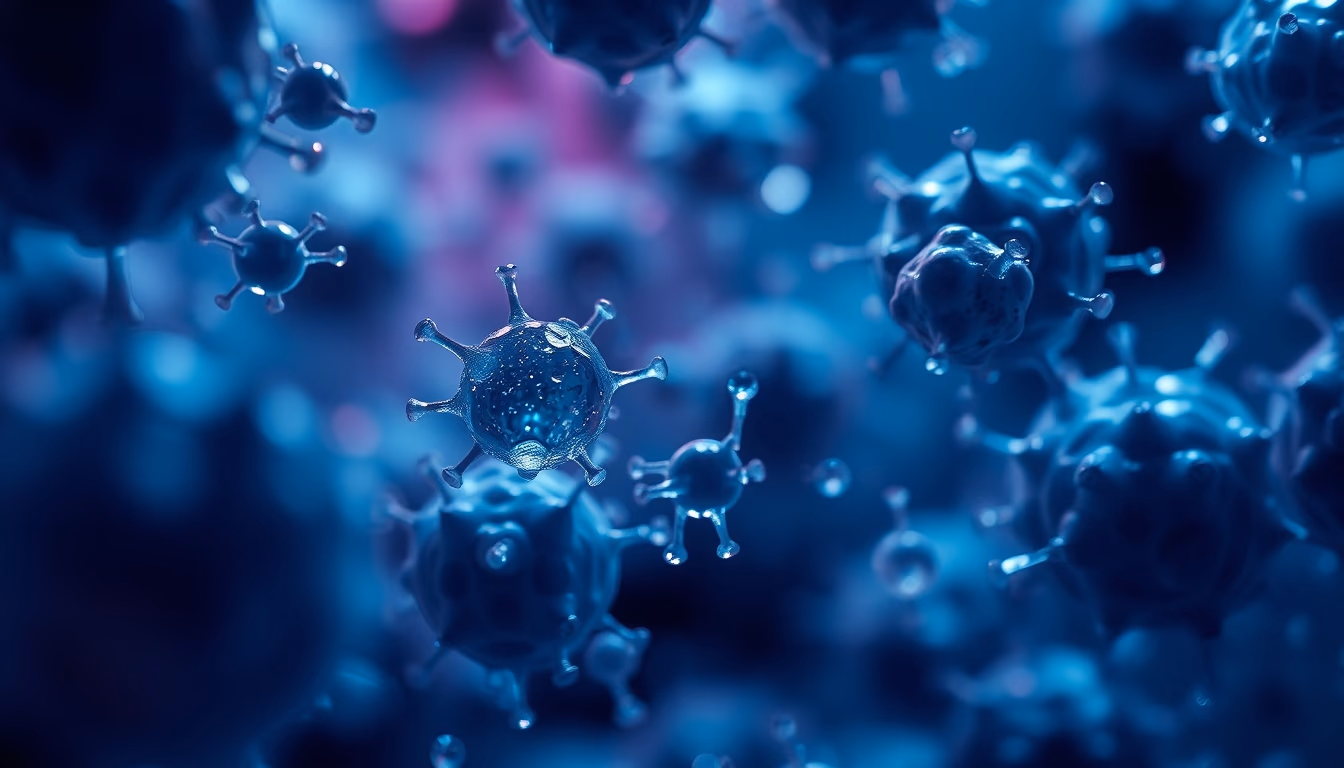 cells under microscope in editorial style