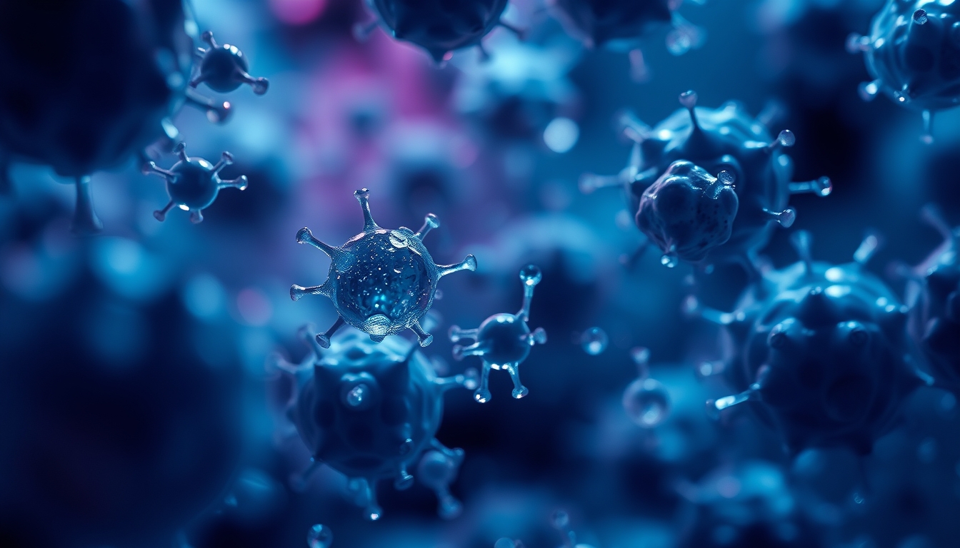 cells under microscope in editorial style