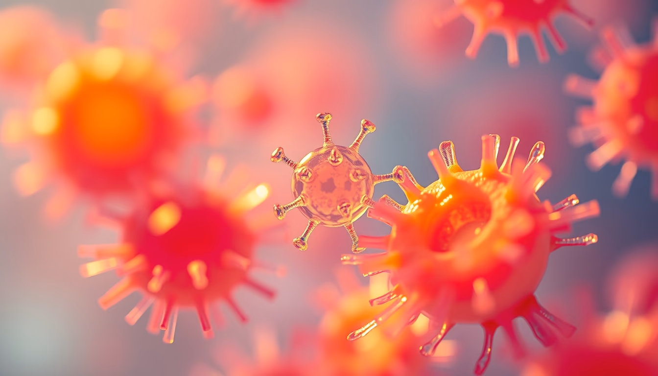 cells under microscope in editorial style