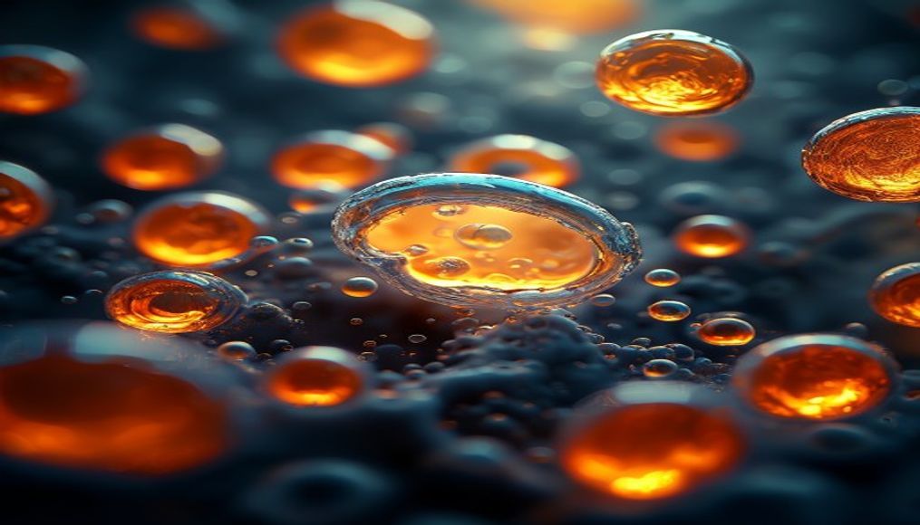 cells under microscope in editorial style