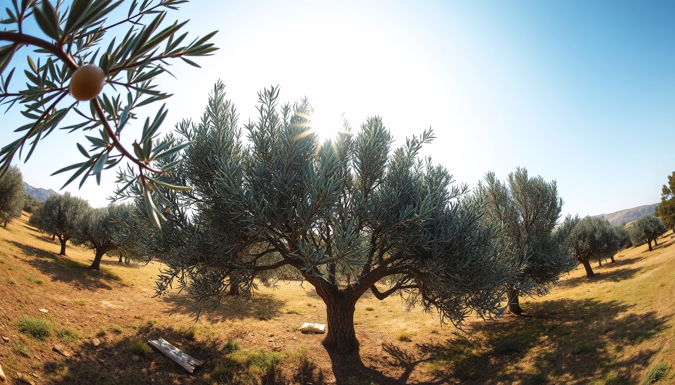 centenary olive tree spain in editorial style