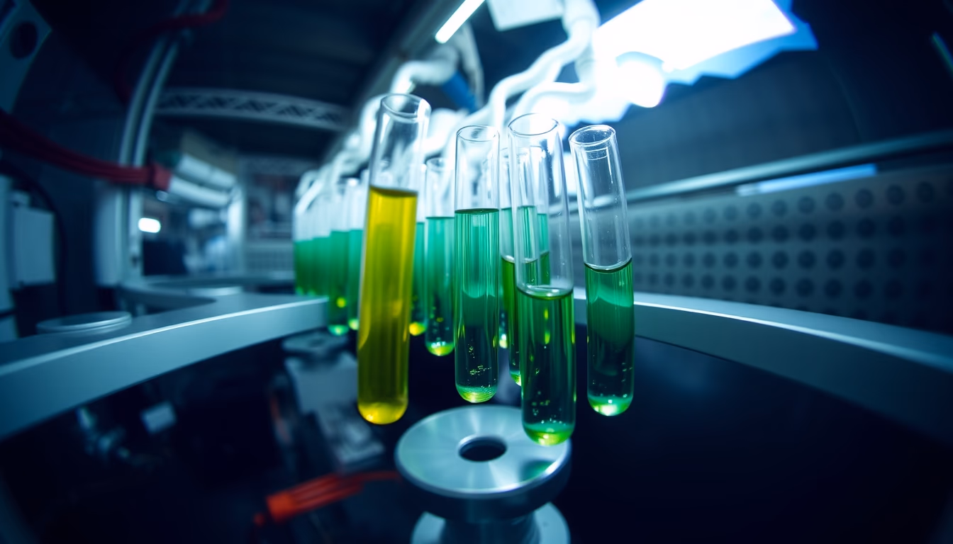 centrifuge tubes spinning in editorial style