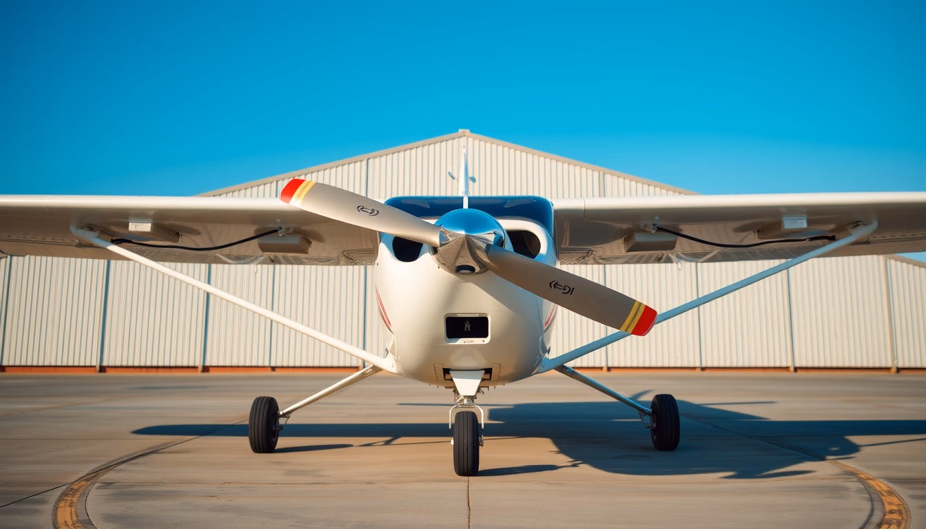 cessna 172 prop plane in editorial style