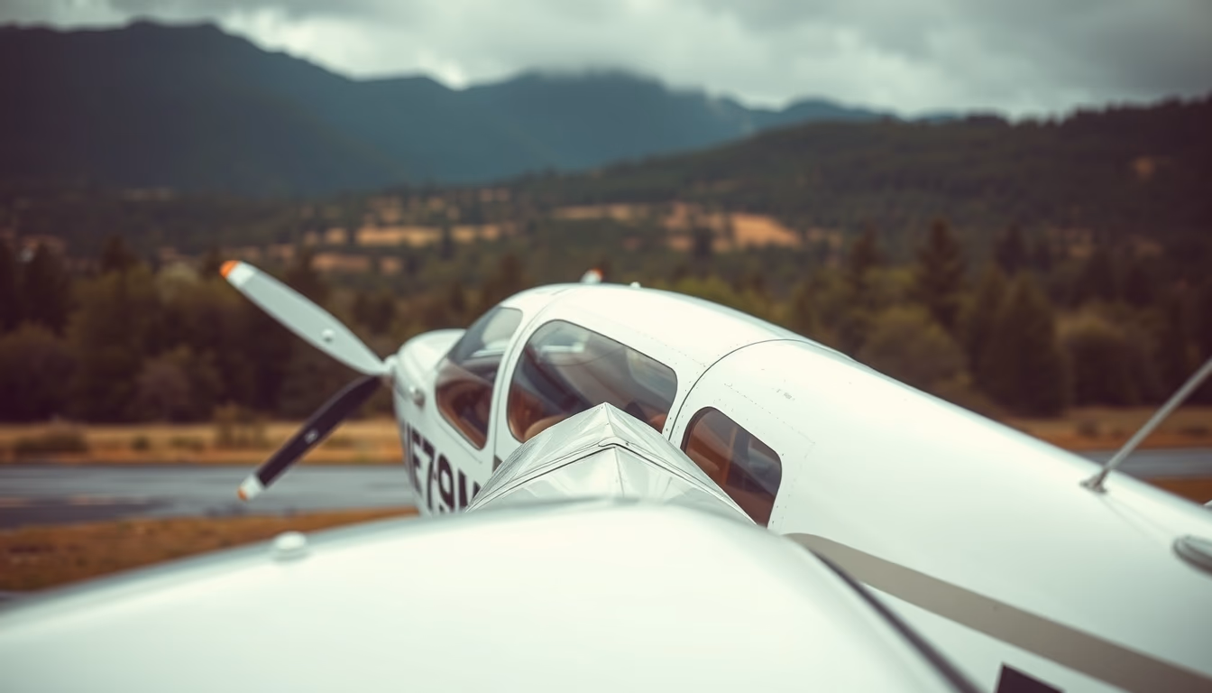 cessna 172 prop plane in editorial style