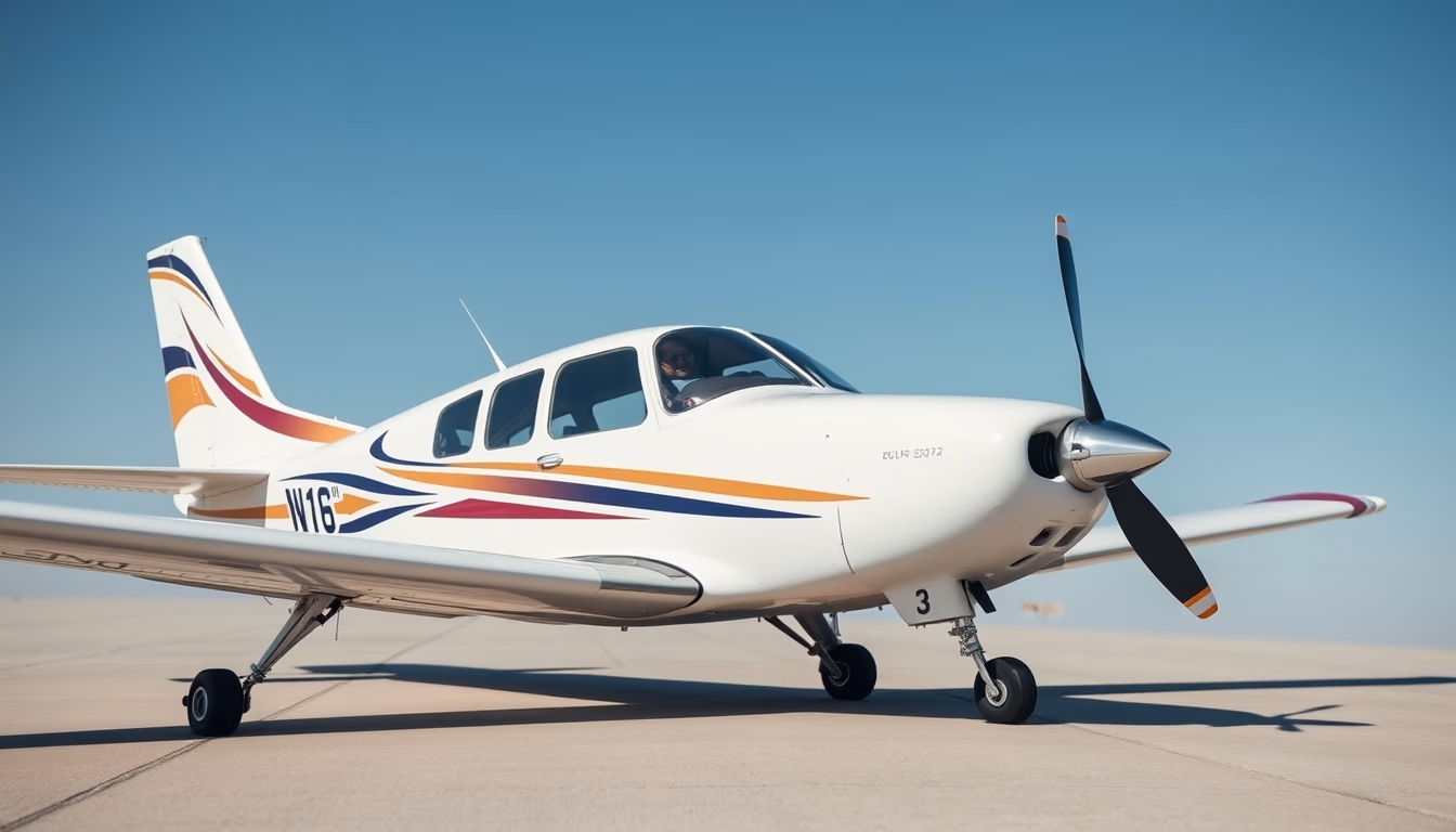 cessna 172 prop plane in editorial style