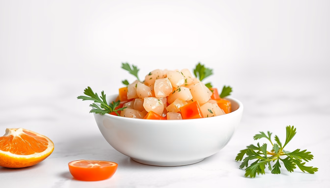 ceviche peruvian fresh in editorial style