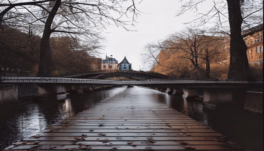 chain bridge budapest in editorial style