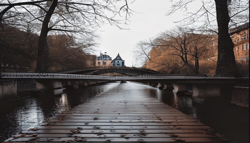 chain bridge budapest in editorial style