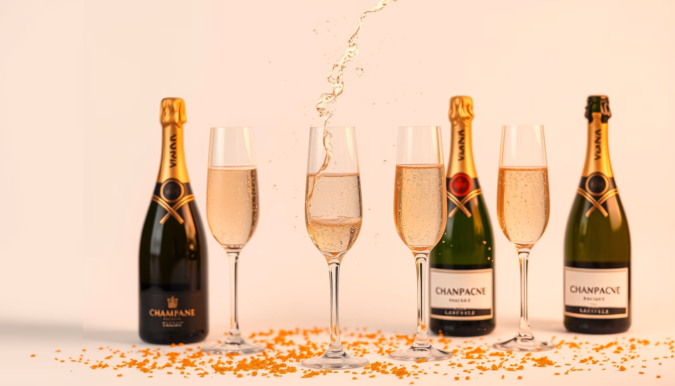 champagne celebration in editorial style