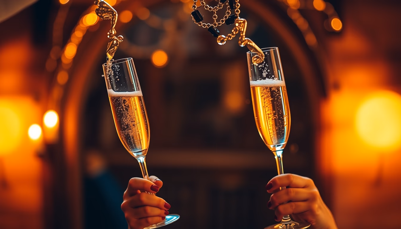 Champagne celebration em estilo editorial